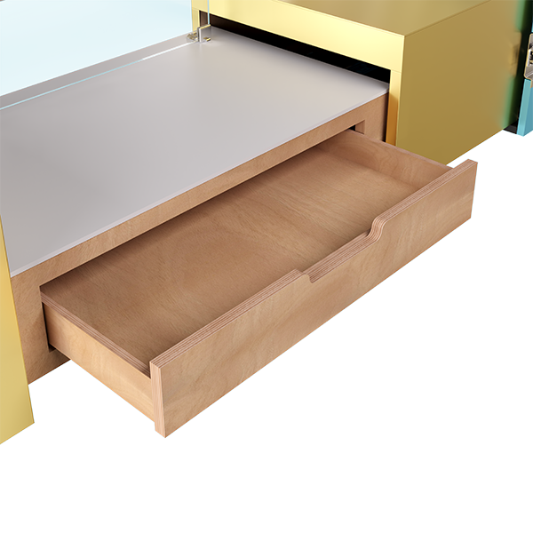 compact daxì sliding desk by futility giromari